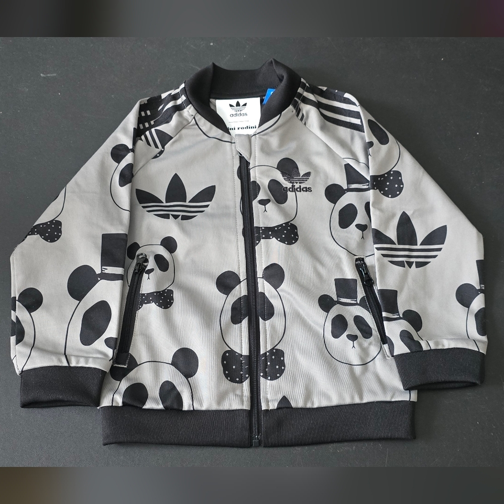 Adidas Black and Gray Mini Rodini Panda Tracksuit 12-18mos - Picture 4 of 9
